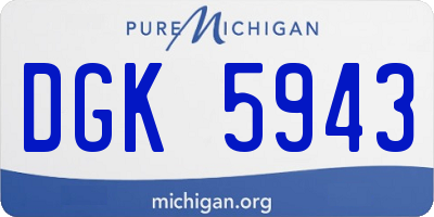 MI license plate DGK5943
