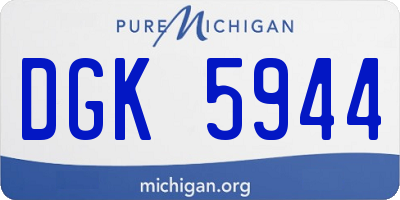 MI license plate DGK5944