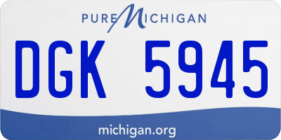 MI license plate DGK5945