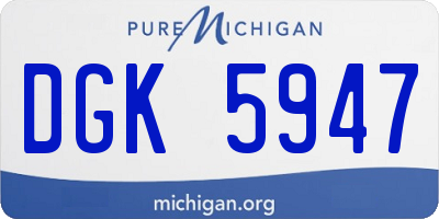MI license plate DGK5947