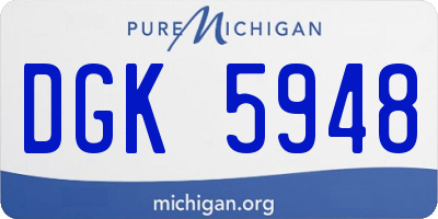 MI license plate DGK5948