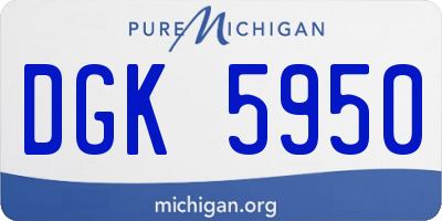 MI license plate DGK5950