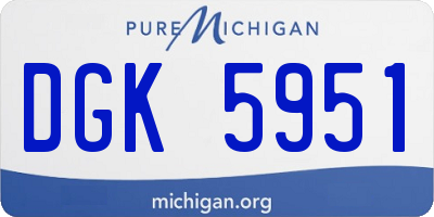 MI license plate DGK5951