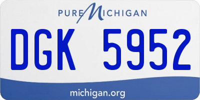 MI license plate DGK5952