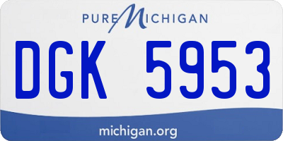 MI license plate DGK5953