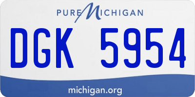 MI license plate DGK5954
