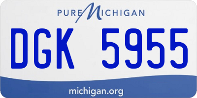 MI license plate DGK5955