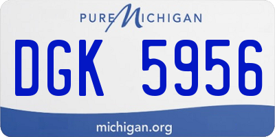 MI license plate DGK5956