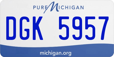 MI license plate DGK5957
