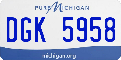 MI license plate DGK5958