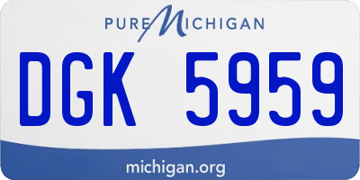 MI license plate DGK5959