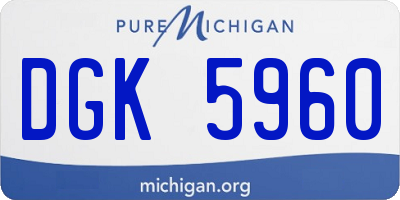 MI license plate DGK5960