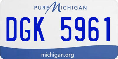 MI license plate DGK5961