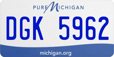 MI license plate DGK5962