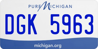 MI license plate DGK5963