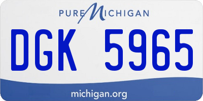 MI license plate DGK5965
