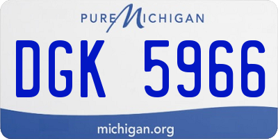 MI license plate DGK5966