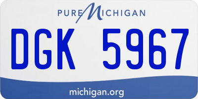 MI license plate DGK5967