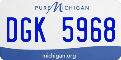 MI license plate DGK5968