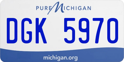 MI license plate DGK5970