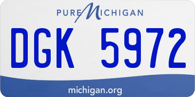 MI license plate DGK5972