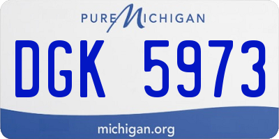 MI license plate DGK5973