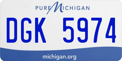MI license plate DGK5974