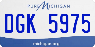MI license plate DGK5975