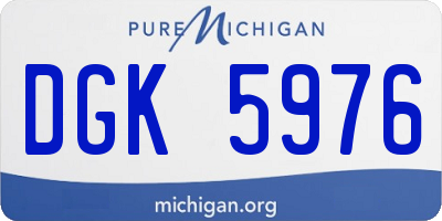 MI license plate DGK5976