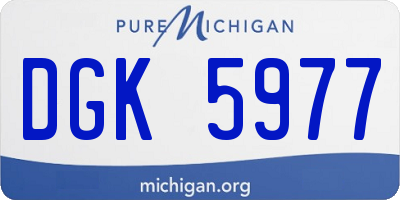 MI license plate DGK5977