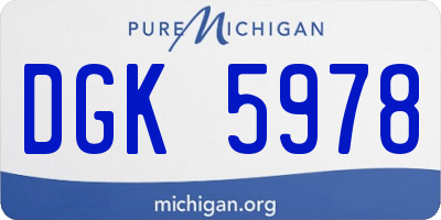MI license plate DGK5978