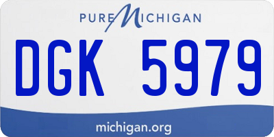 MI license plate DGK5979