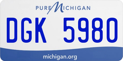 MI license plate DGK5980