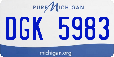 MI license plate DGK5983