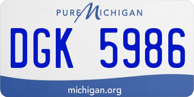 MI license plate DGK5986