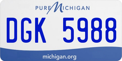 MI license plate DGK5988