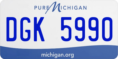MI license plate DGK5990