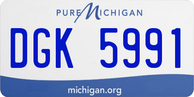 MI license plate DGK5991