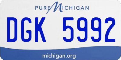 MI license plate DGK5992