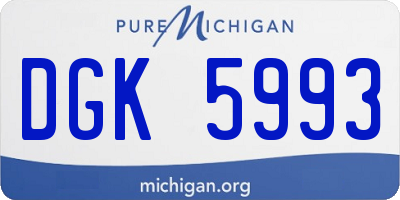 MI license plate DGK5993