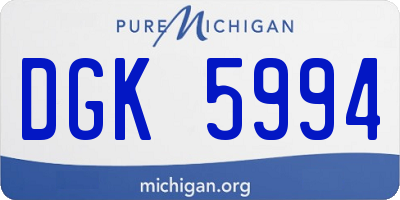 MI license plate DGK5994