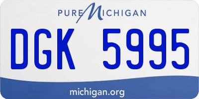MI license plate DGK5995