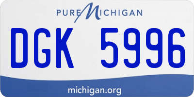 MI license plate DGK5996