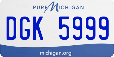 MI license plate DGK5999