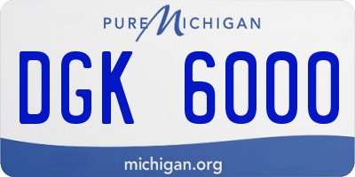 MI license plate DGK6000