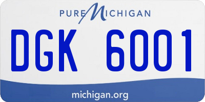 MI license plate DGK6001
