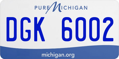 MI license plate DGK6002