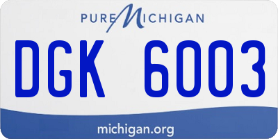 MI license plate DGK6003