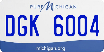 MI license plate DGK6004