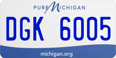 MI license plate DGK6005